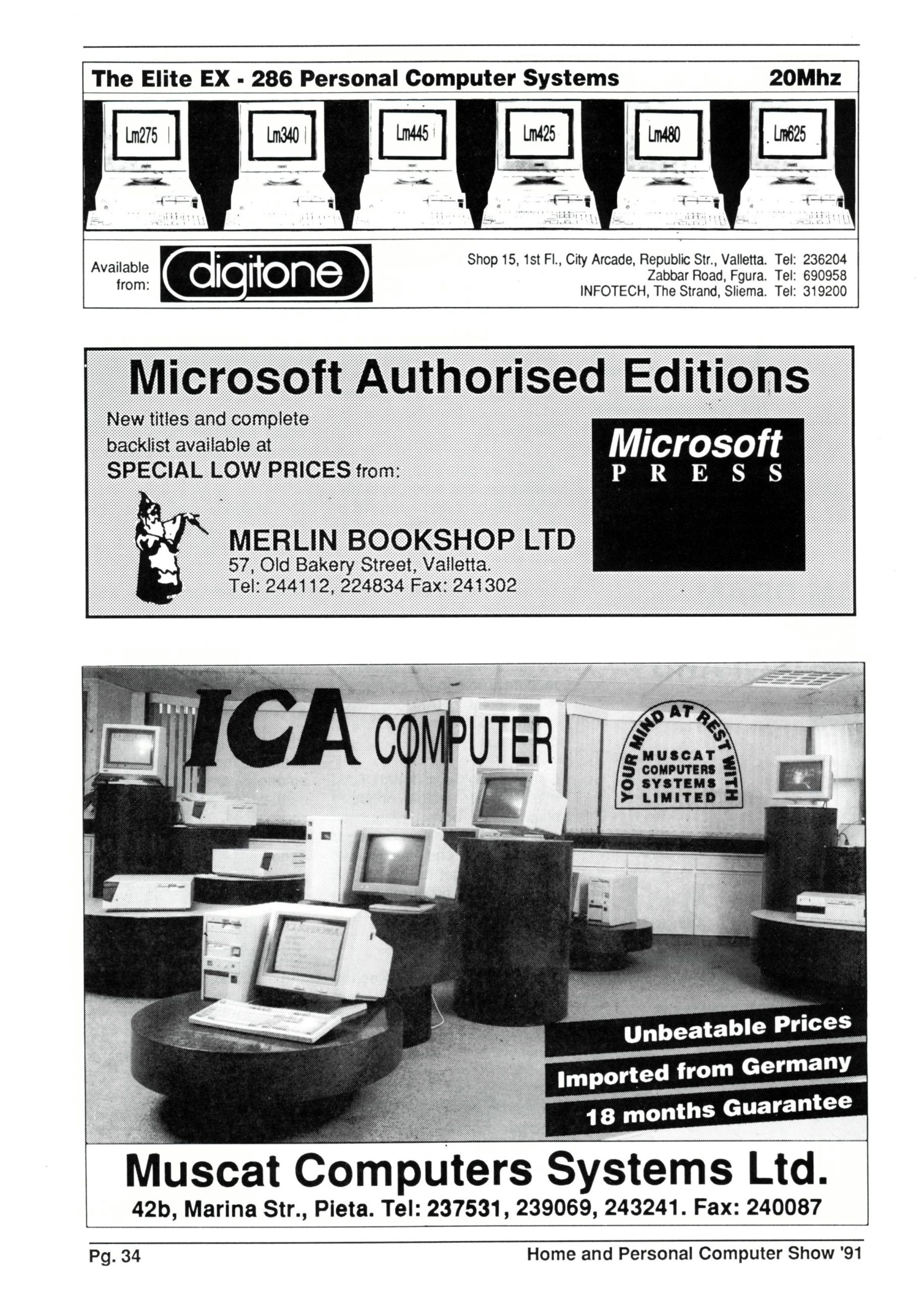 Adverts in a local magazine 1991
