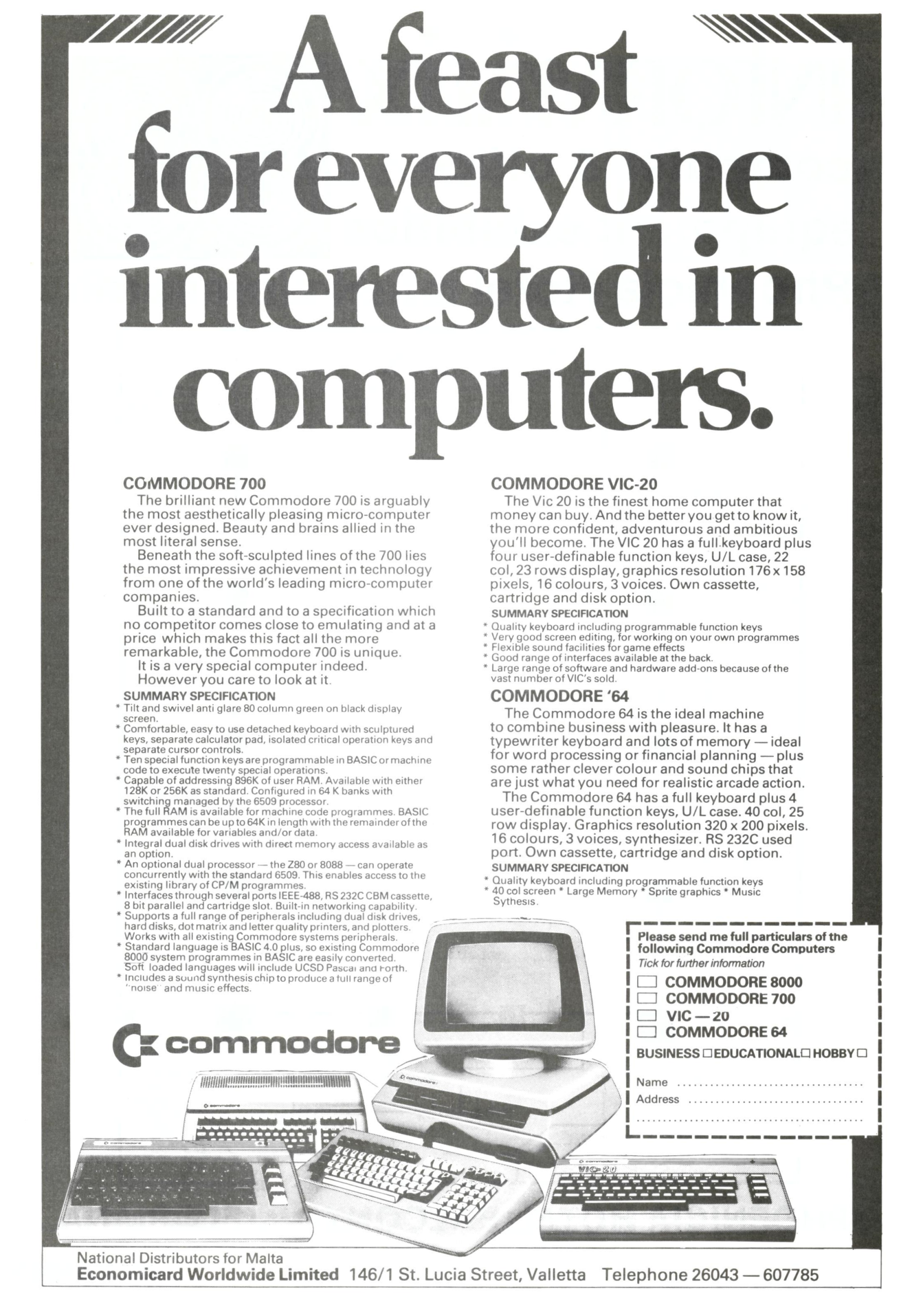 Economicard offered Commodore Computers